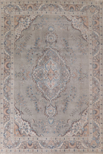 Gray Distressed Tabriz Persian Area Rug 8x11