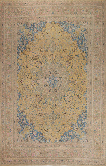 Handmade Floral Mashad Persian Area Rug 10x13