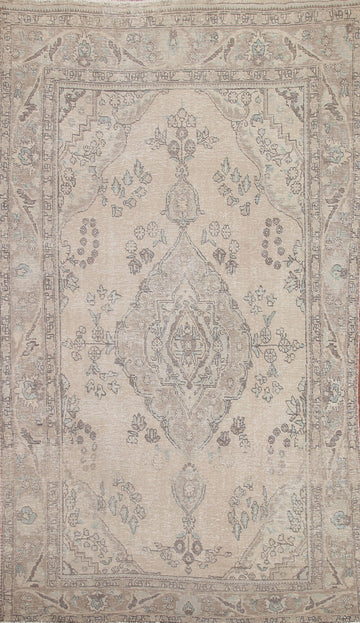 Distressed Wool Tabriz Persian Area Rug 6x10