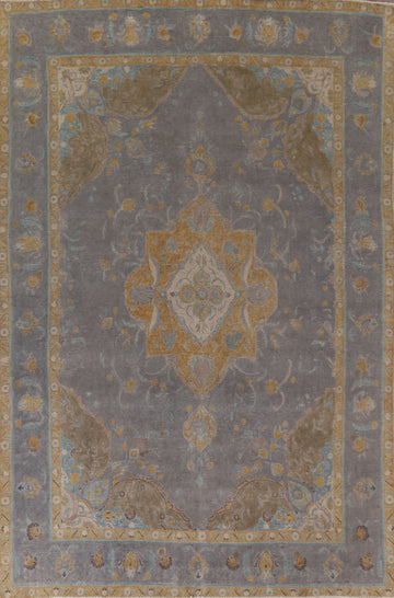 Distressed Over-Dyed Tabriz Persian Area Rug 9x13