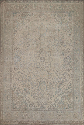 Distressed Wool Tabriz Persian Area Rug 10x13