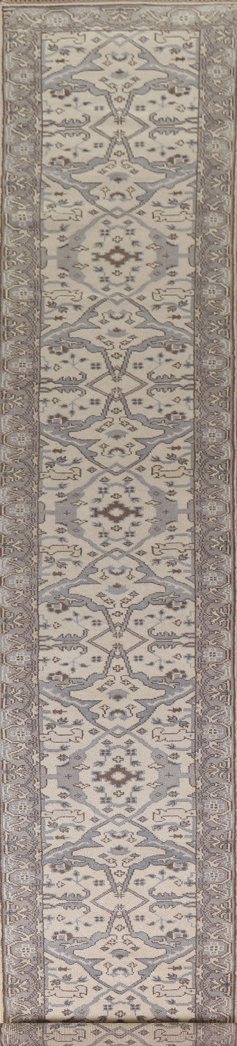 Handmade Oushak Wool Runner Rug 3x20
