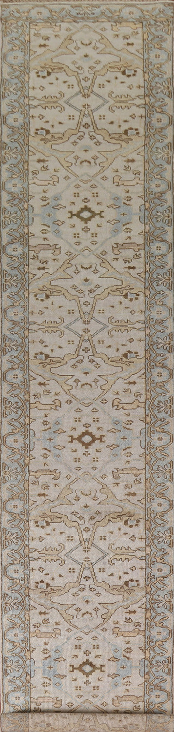 Handmade Oushak Wool Runner Rug 3x20