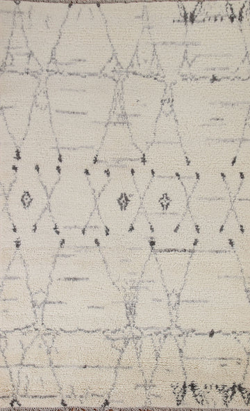 Earth Tone Plush Moroccan Indian Area Rug 5x8