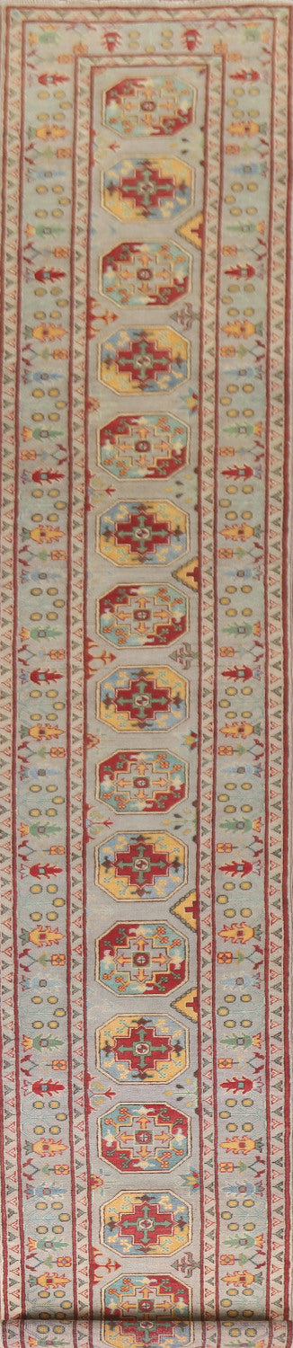 South Western Kazak Oriental Runner Rug 3x20