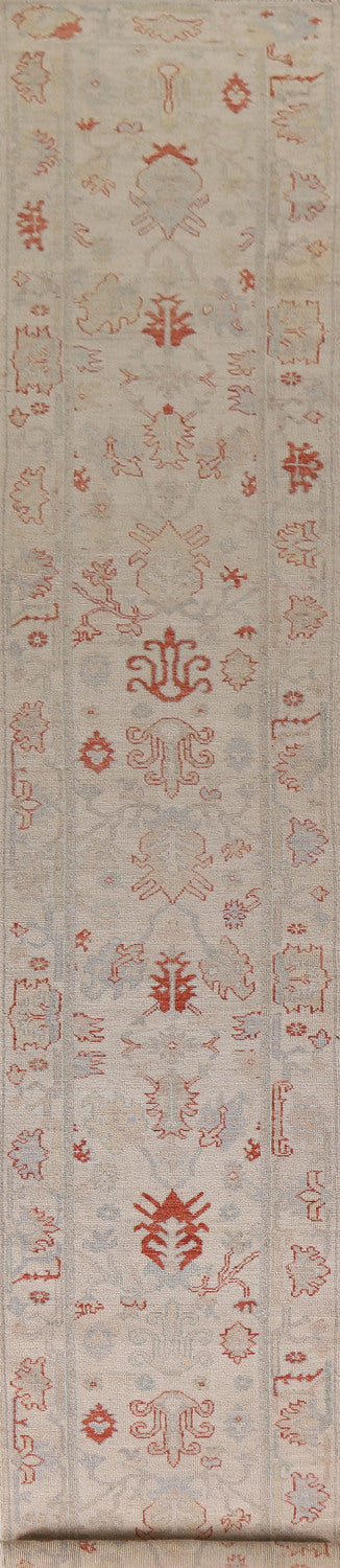 Earth Tone Oushak Vegetable Dye Runner Rug 2x18