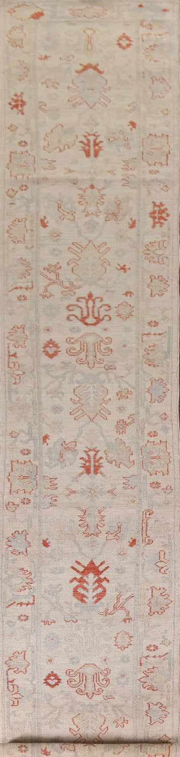 Vegetable Dye Oushak Turkish Runner Rug 3x18