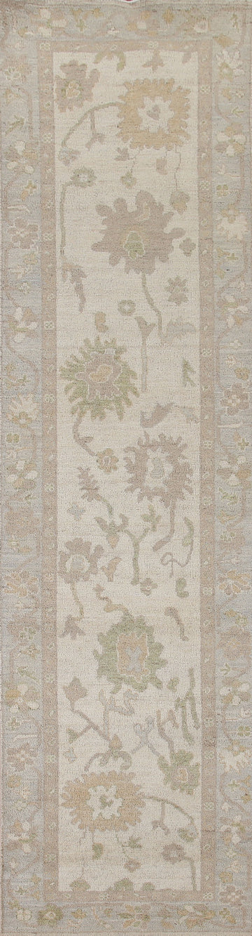 Vegetable Dye Oushak Turkish Runner Rug 3x12