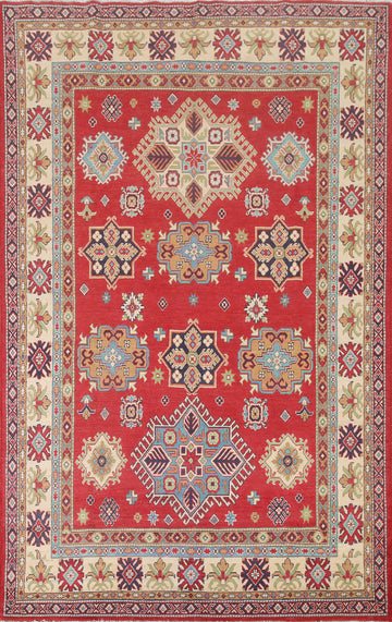 Red Wool Kazak South Western Area Rug 7x10