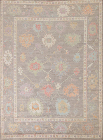 Floral Oushak Vegetable Dye Area Rug 8x10