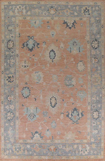 Vegetable Dye Oushak Turkish Area Rug 10x14