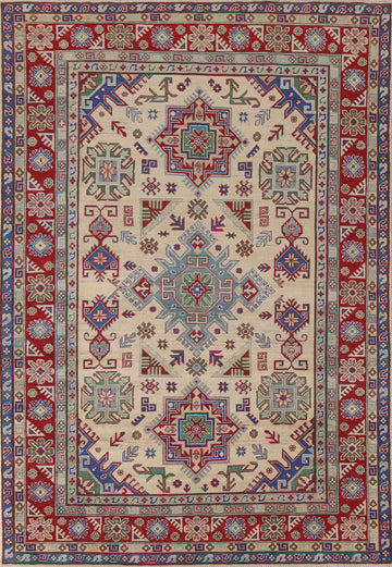 Geometric Kazak Oriental Area Rug 7x10