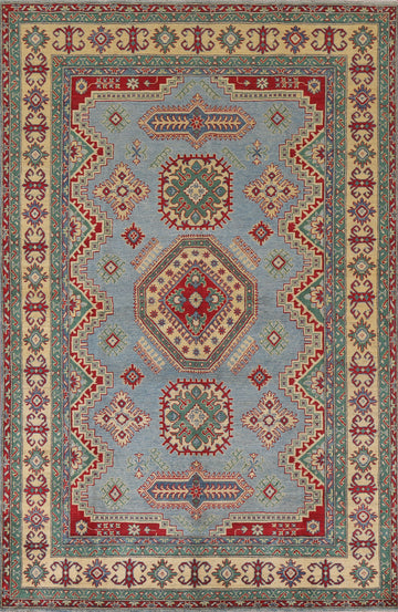 Light Blue Kazak Oriental Area Rug 7x10