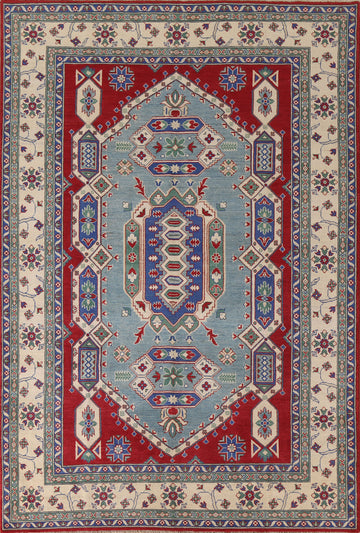 Blue Kazak Handmade Area Rug 7x10