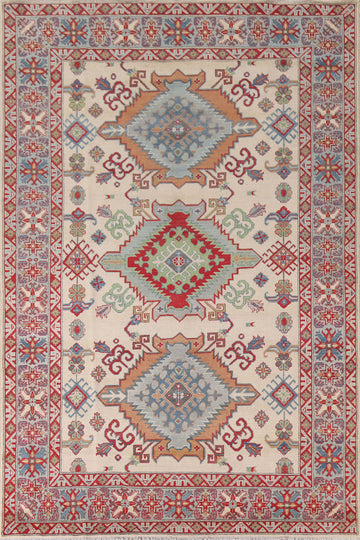 Geometric Kazak Oriental Area Rug 7x10