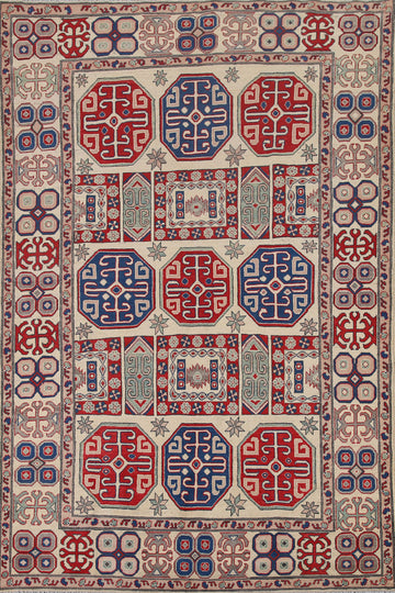 South Western Kazak Oriental Area Rug 6x9