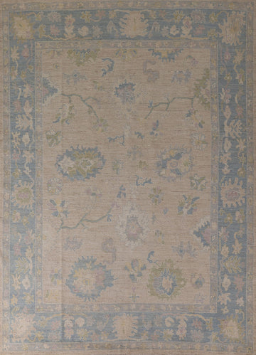 Earth Tone Oushak Vegetable Dye Wool Area Rug 8x10