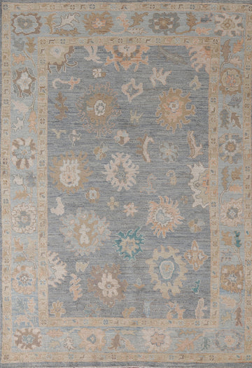 Vegetable Dye Oushak Turkish Area Rug 5x7
