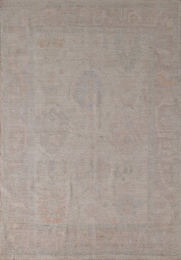 Earth Tone Wool Oushak Turkish Area Rug 5x7