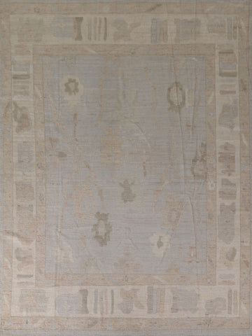 Earth Tone Wool Oushak Turkish Area Rug 8x10