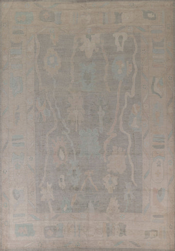 Earth Tone Oushak Vegetable Dye Area Rug 9x12
