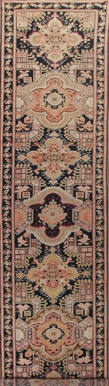 Pre-1900 Antique Karabagh Vegetable Dye Runner Rug 4x19