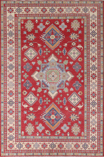 Red Wool Kazak Oriental Area Rug 7x10
