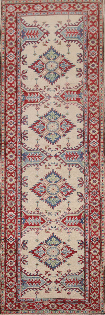 Handmade Wool Kazak Runner Rug 3x10