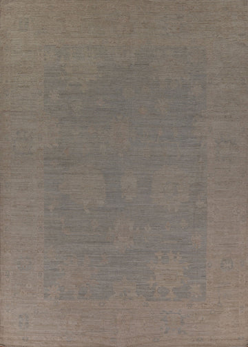 Muted Color Wool Oushak Vegetable Dye Area Rug 9x12
