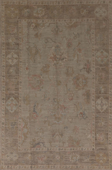 Earth Tone Oushak Vegetable Dye Area Rug 6x10