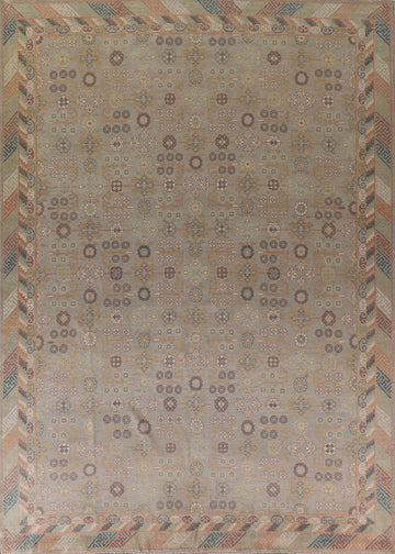 Vegetable Dye Oushak Turkish Area Rug 9x12