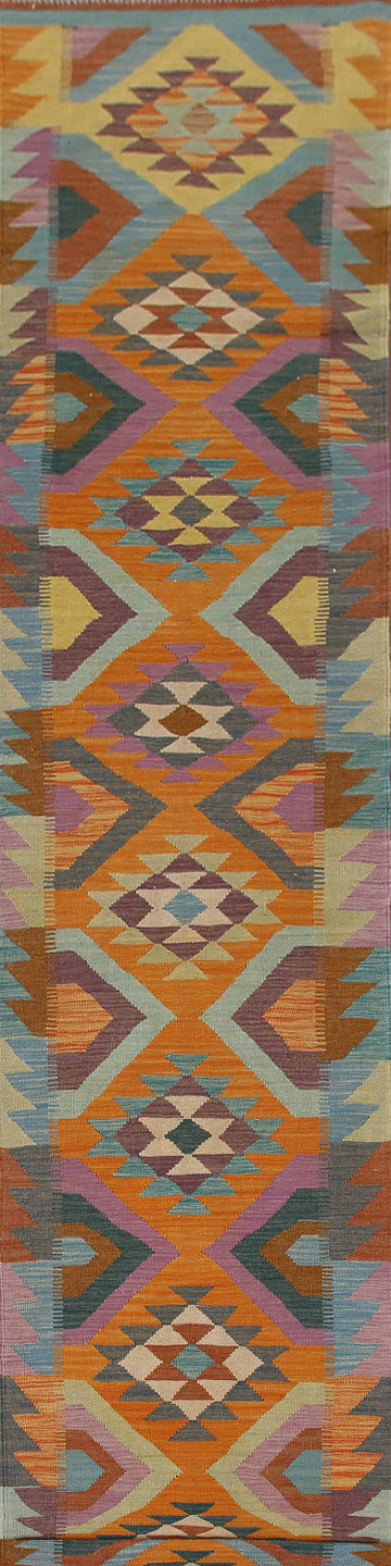 South Western Kilim Wool Runner Rug 3x16