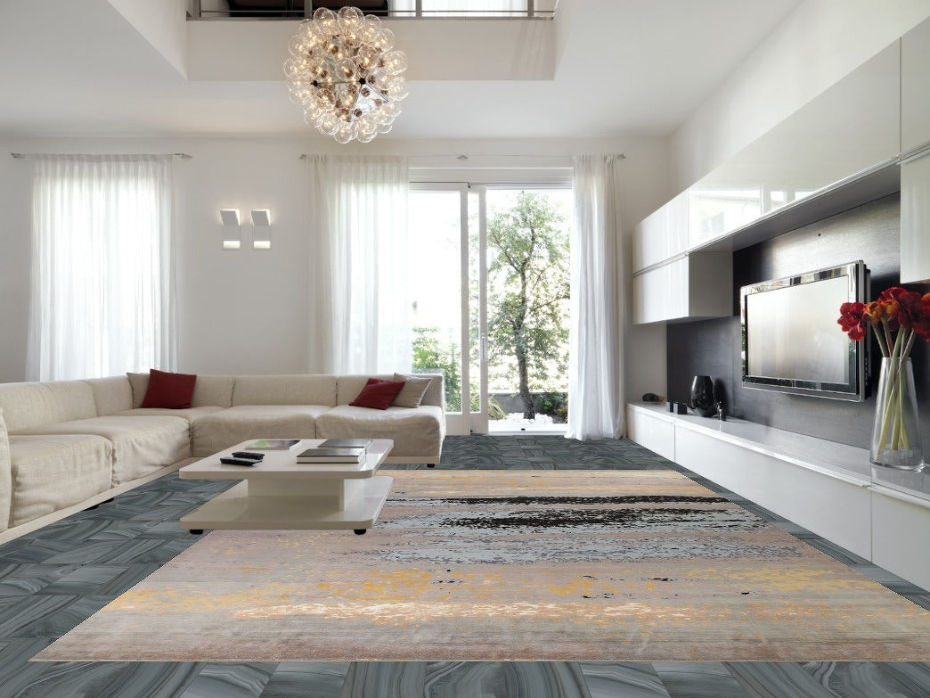 Vegetable Dye Abstract Large Rug 13x18