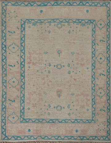 Vegetable Dye Oushak Turkish Accent Rug 3x4