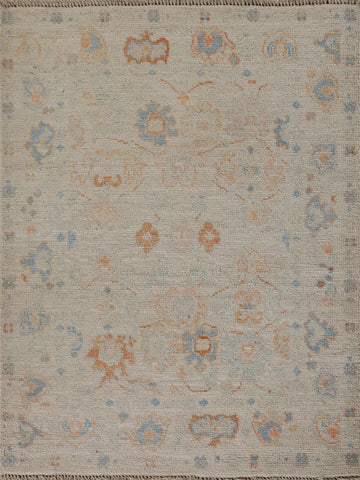 Muted Turkish Oushak Vegetable Dye Accent Rug 3x4