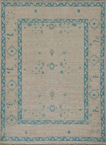 Vegetable Dye Oushak Turkish Accent Rug 3x4