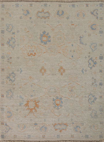 Vegetable Dye Oushak Turkish Accent Rug 3x4