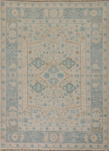 Vegetable Dye Oushak Accent Turkish Rug 3x4