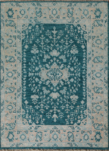 Vegetable Dye Oushak Turkish Accent Rug 3x4