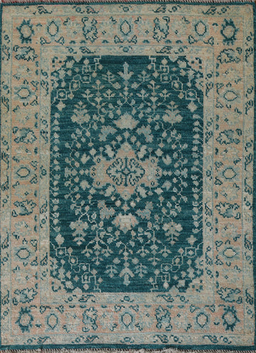 Vegetable Dye Oushak Turkish Accent Rug 3x4