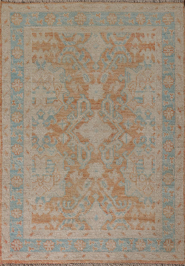 Vegetable Dye Oushak Turkish Accent Rug 3x4