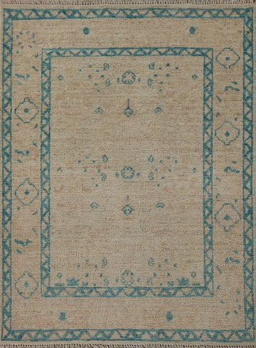 Vegetable Dye Oushak Turkish Rug 3x4