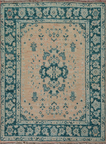 Vegetable Dye Oushak Turkish Rug 3x4