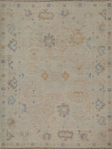 Vegetable Dye Oushak Turkish Accent Rug 3x4