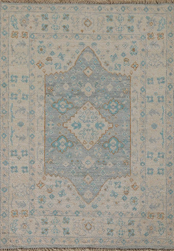 Vegetable Dye Oushak Turkish Accent Rug 3x4