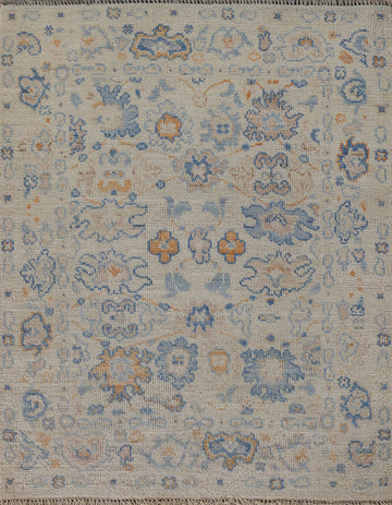 Vegetable Dye Oushak Turkish Foyer Rug 3x4