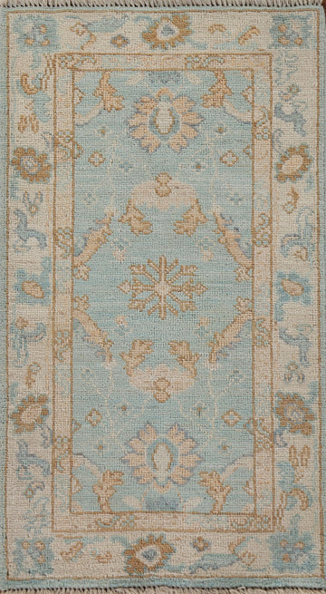 Vegetable Dye Oushak Turkish Accent Rug 2x4