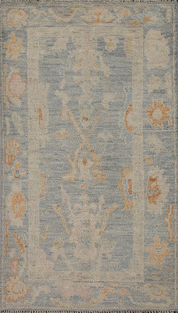 Vegetable Dye Oushak Turkish Accent Rug 2x4