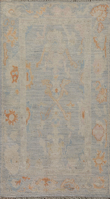 Vegetable Dye Oushak Turkish Foyer Rug 2x4