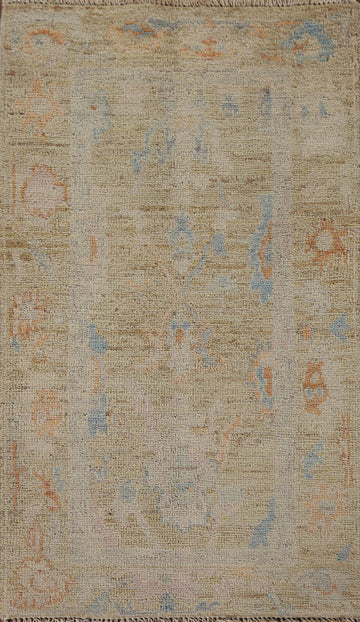 Vegetable Dye Oushak Oriental Turkish Accent Rug 2x4